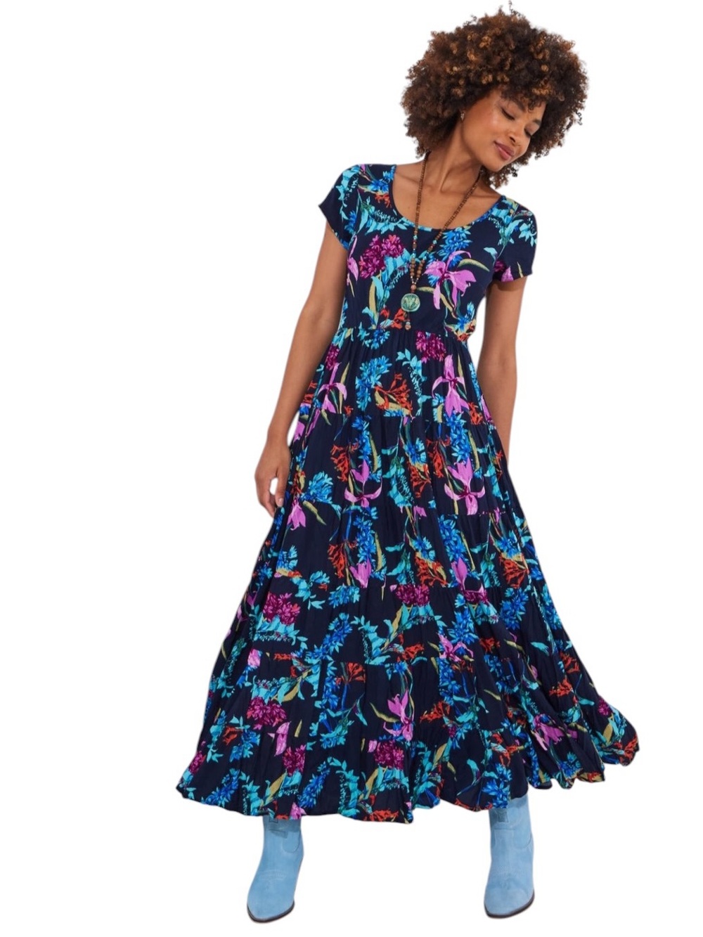 Joe Browns Short Sleeve Flowy Maxi Dress